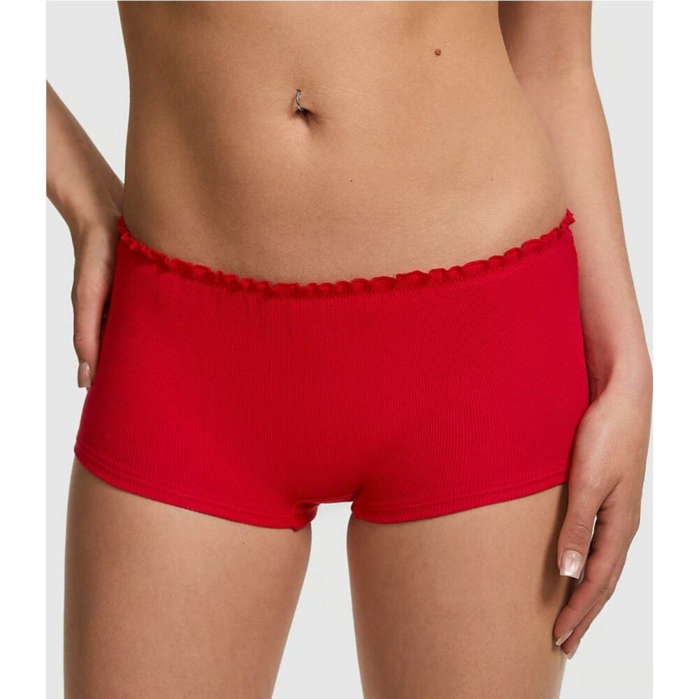 New VS Pink Cotton Tye Back Boyshort - Large